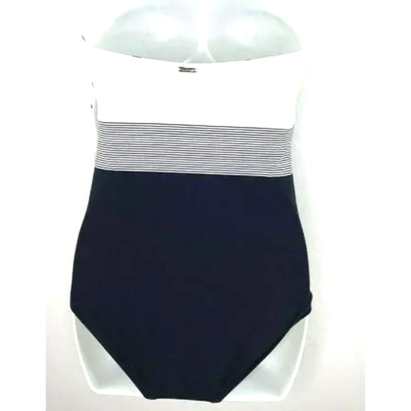 Calvin Klein One-Piece Swimsuit Black Blue Floral Size 6 NWT ** - Picture 3 of 5